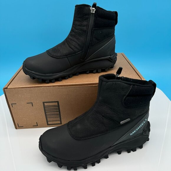 Merrell Women's Thermo Kiruna Mid Zip Waterproof Boot, Size 5.5, Black/Canal - Picture 3 of 13